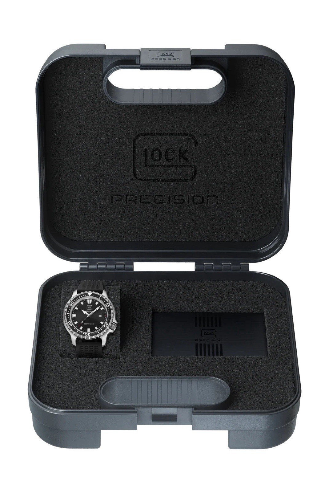 GLOCK Precision GW-44-2-22 Men’s Watch, Black Dial, Silver Case, Black Strap