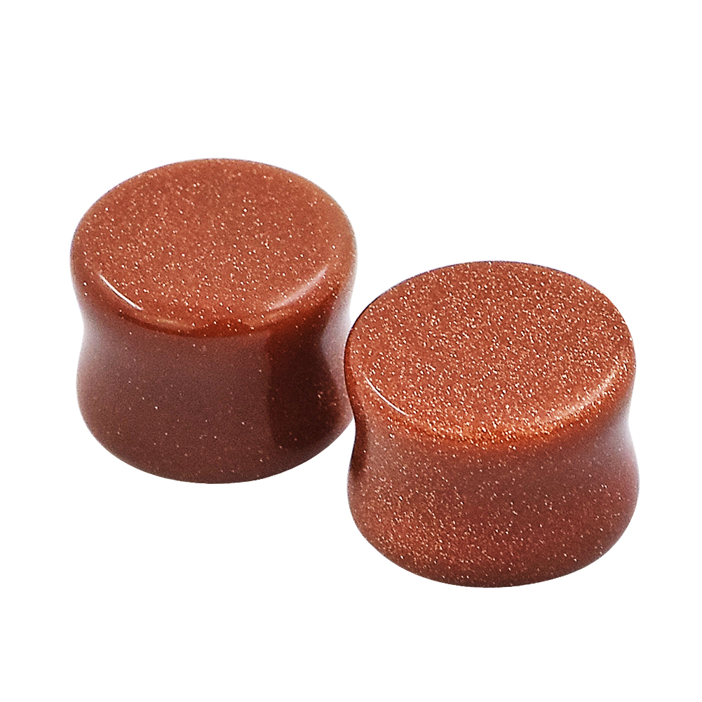 Ear Gauges Organic Stone Ear Plugs Flesh Tunnels 2G,0G,00G,12,14,16MM – 1Pair US