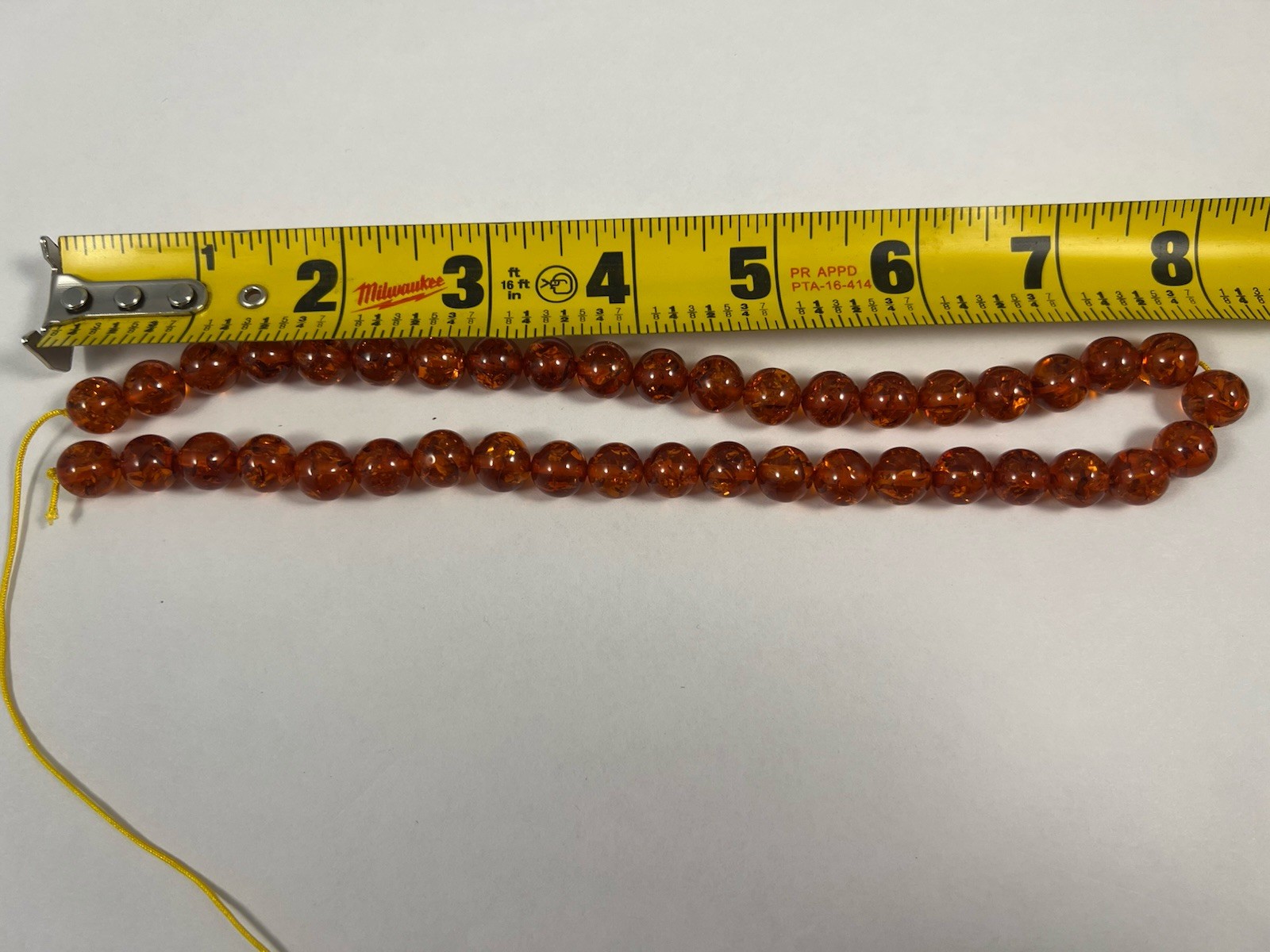 Vintage Cognac Baltic Amber Beads 10 Millimeter 27 Grams Old Stock