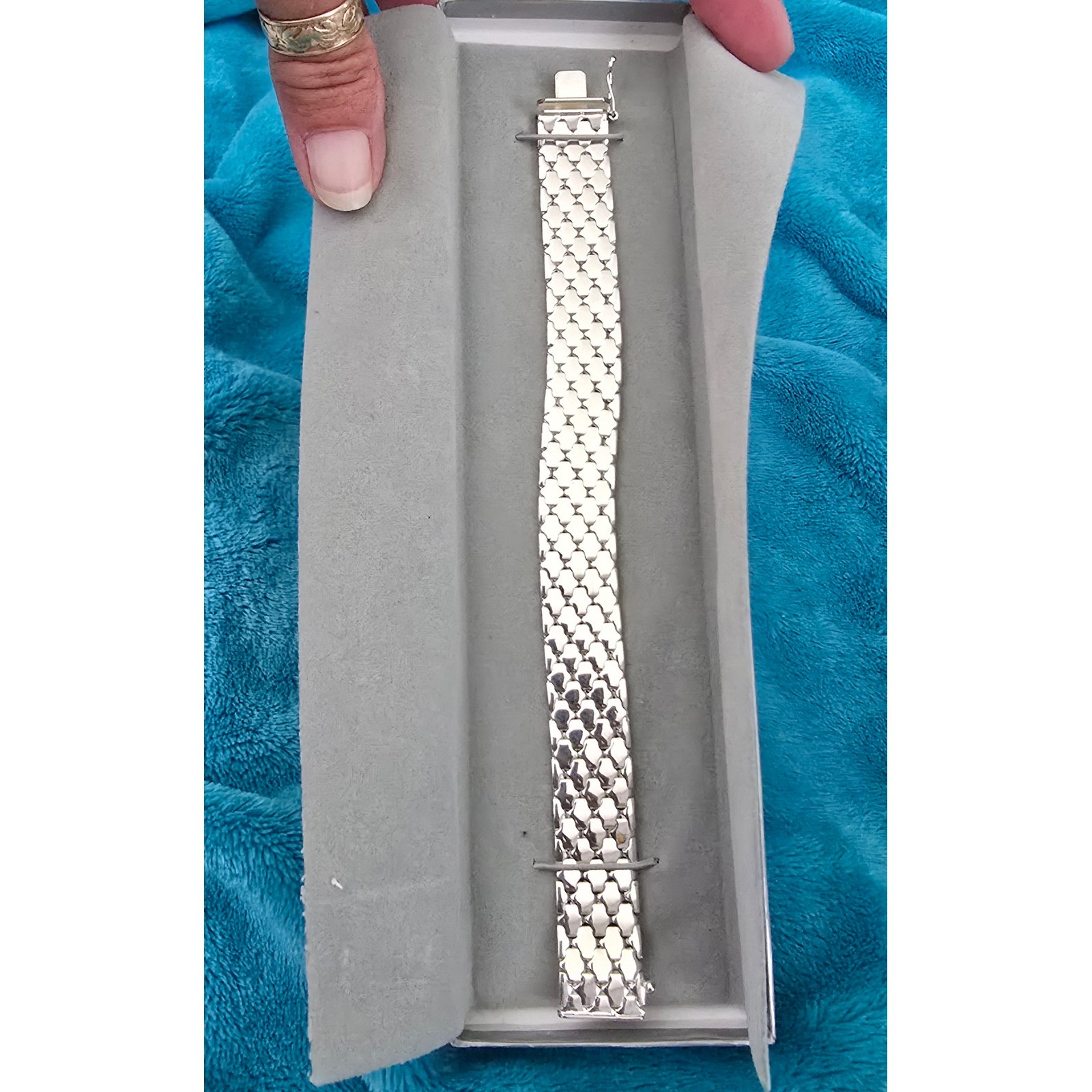 NWOT Vintage Milor Italy 925 Sterling Silver Wide Articulated Bracelet