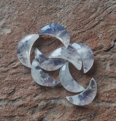 8 Pcs !! 100% Natural Rainbow Moonstone 4×10 mm Moon Shape Loose Gemstone VJ-243