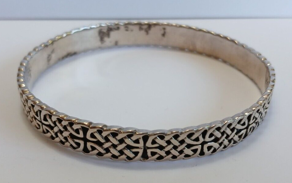 PETER STONE PSCL STERLING SILVER CELTIC KNOTWORK BANGLE BRACELET
