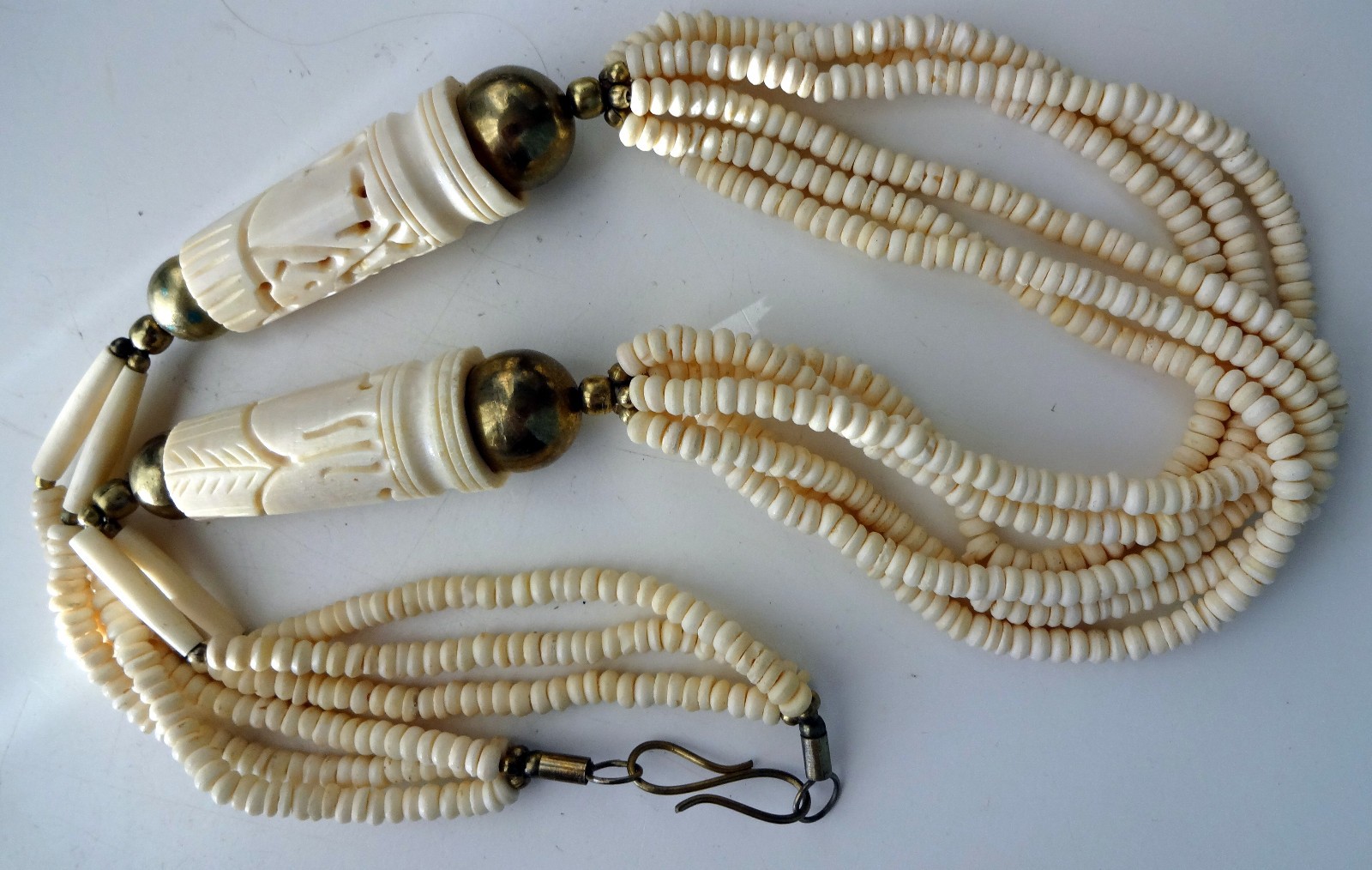 Atq African Berber Taureg Zoo Beads Statement Oval Figural Unisеx Necklace