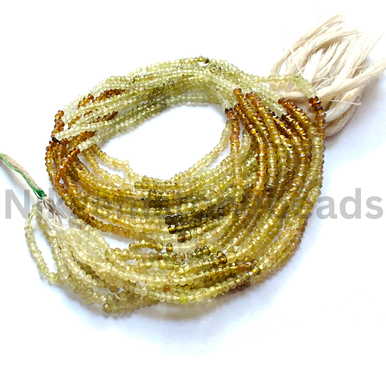 Natural Shaded Grossular Garnet Beads, Faceted Rondelle Cut Stone, 2.75-3.10 MM.