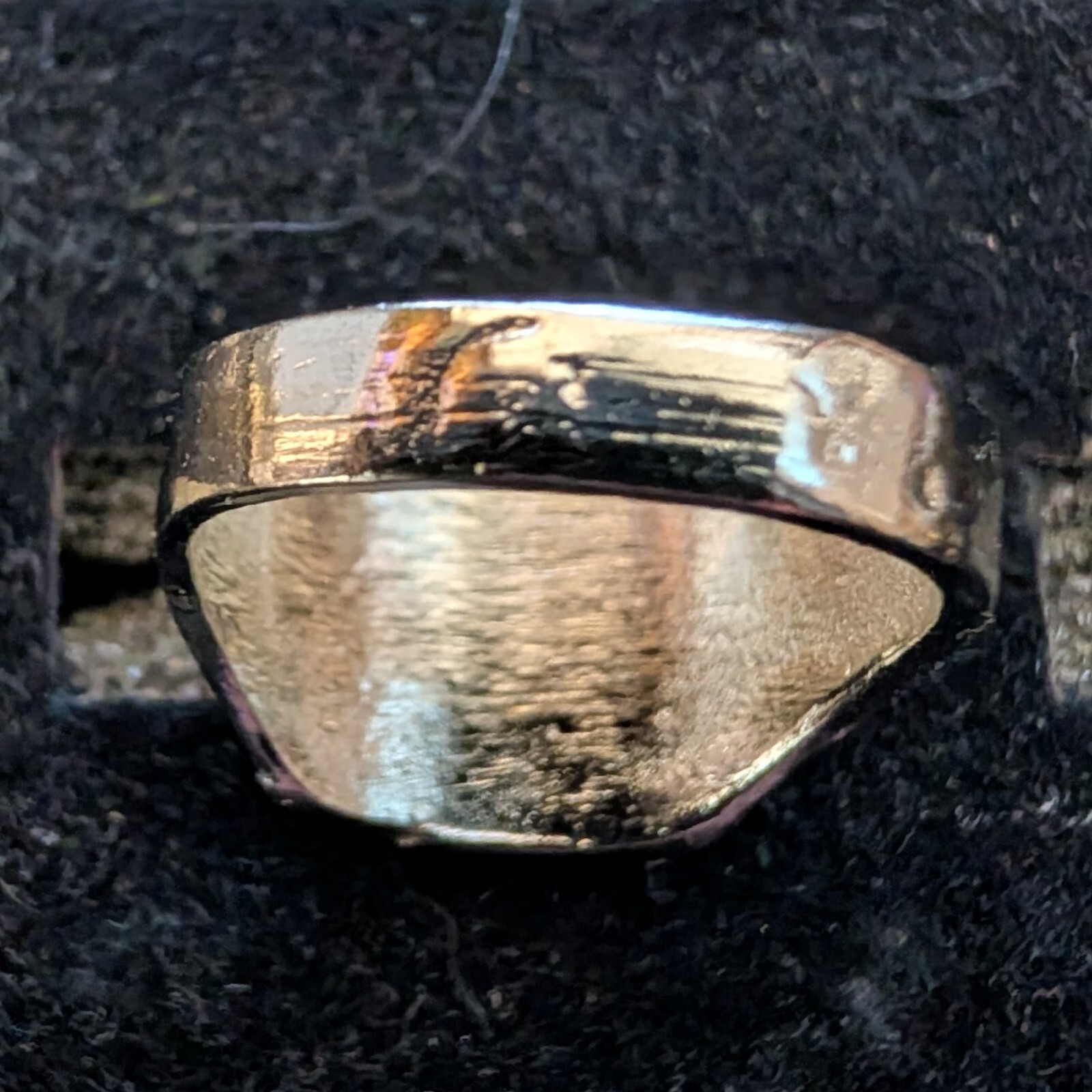 Vintage Turq. & Coral Design Nickle Silver Men’s Rings Size 9 Resin Filled