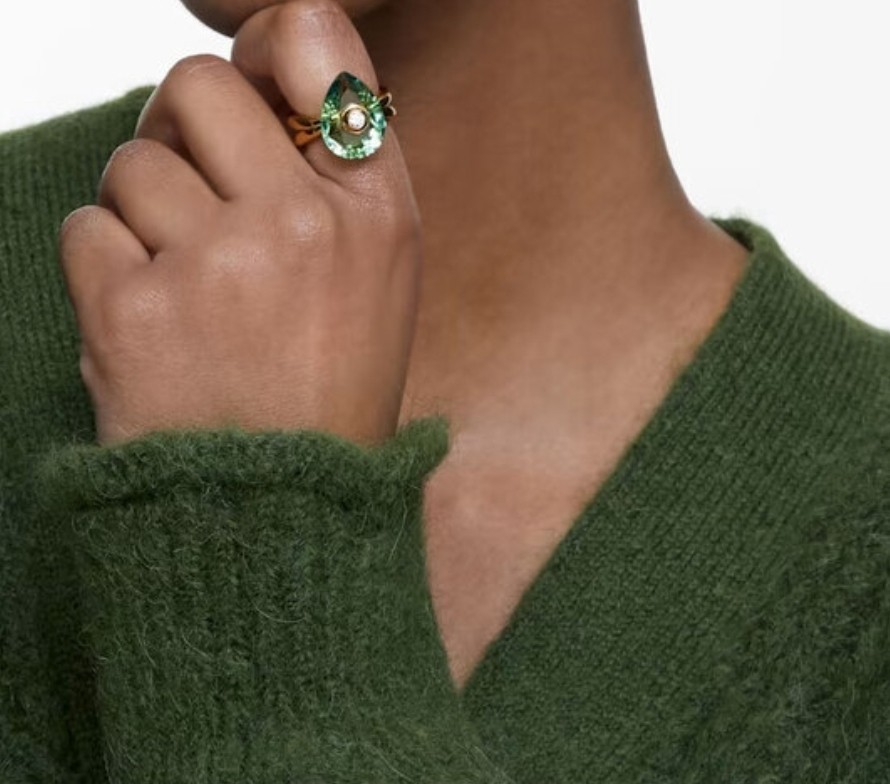 Swarovski Ring Numina Green Crystal 5620767 Size- 52