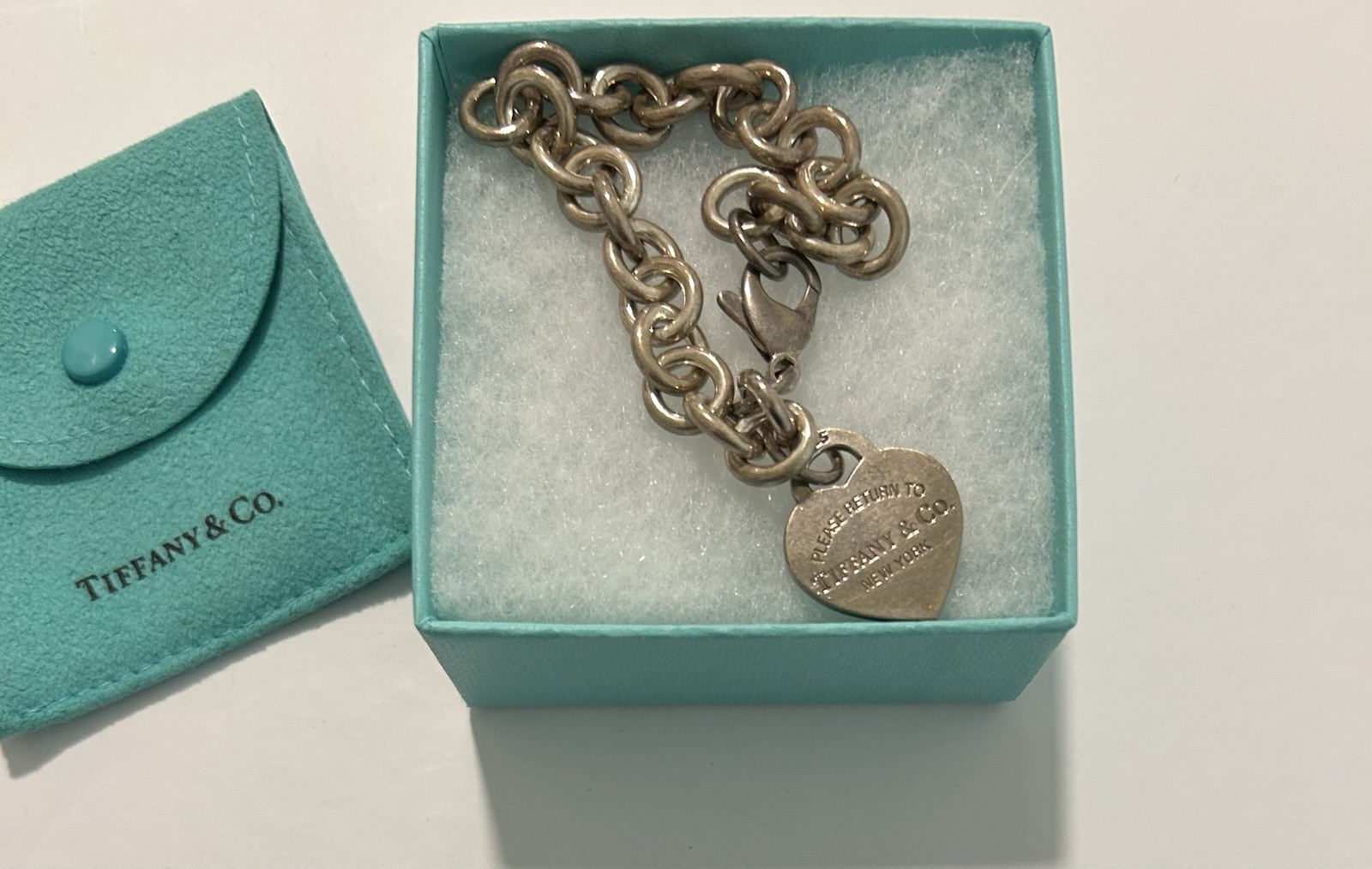 Tiffany & Co. Return to Tiffany Heart Tag 925 Silver Cable Bracelet
