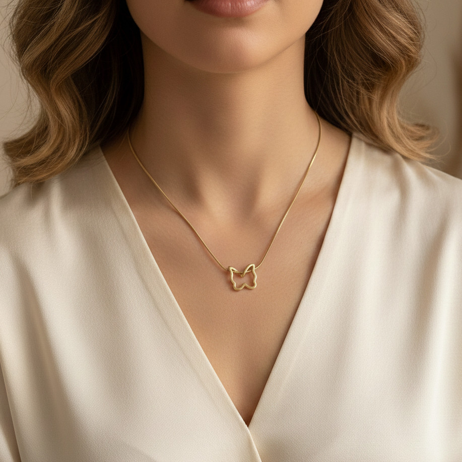 Anti Tarnish Necklace, 18K Gold Plated, Stainless Steel Jewellery, Gift for Her