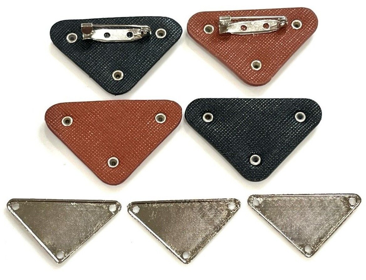 Designer Pins Brooch Metal Leather Triangle Jewelry Triangle Purse Silver Gold