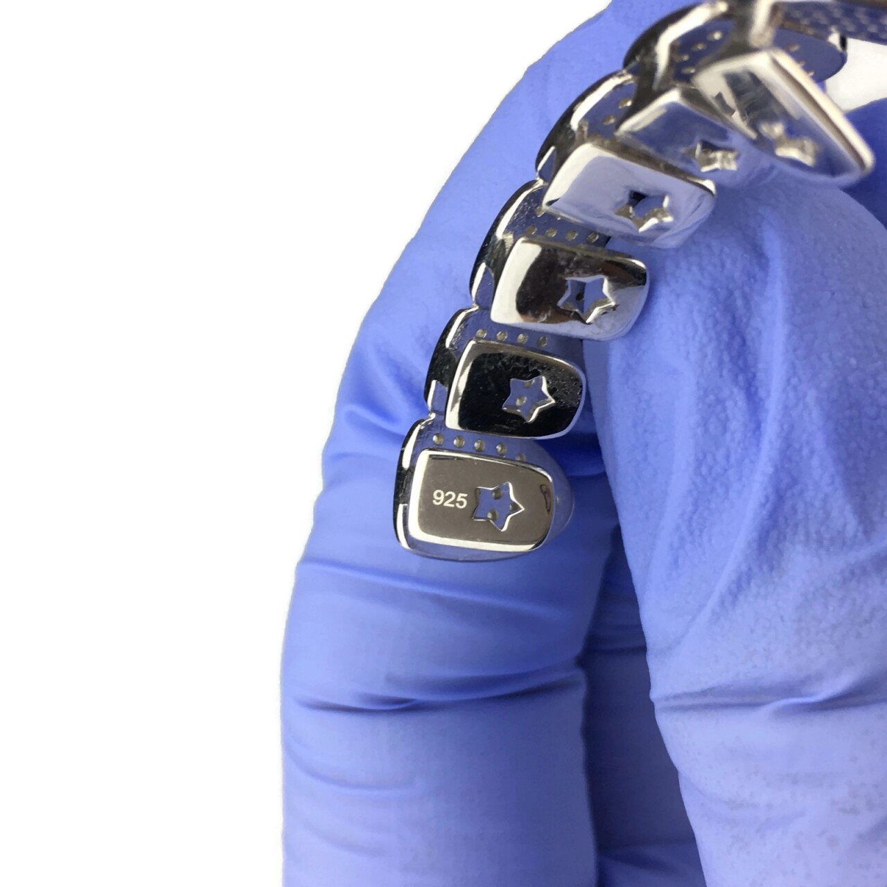 Men’s Real 925 Silver Grillz White Iced Micro Pave CZ Flooded Out Teeth Grills