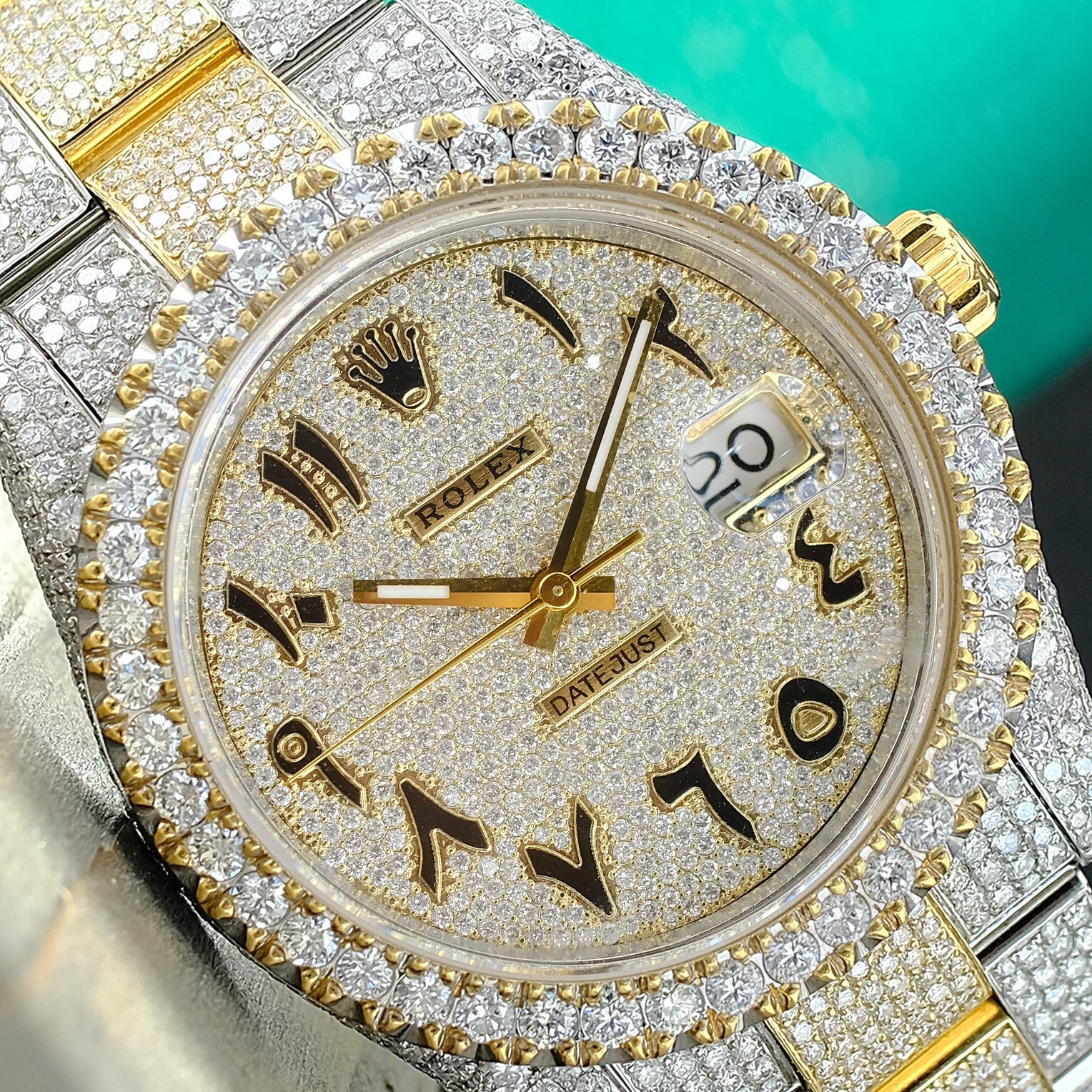 ROLEX MENS DATEJUST II 126333 MENS WATCH 41MM FULL LOADED ICED OUT APPROX 14CTS
