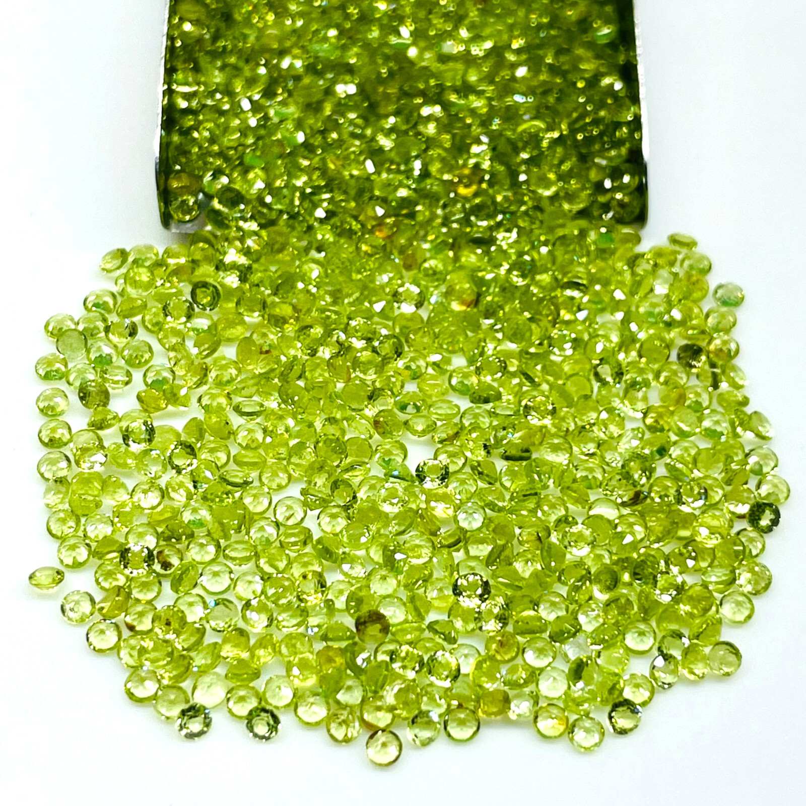 250 Pcs Natural Peridot 2mm Round Cut Loose Untreated Wholesale Gemstones Lot