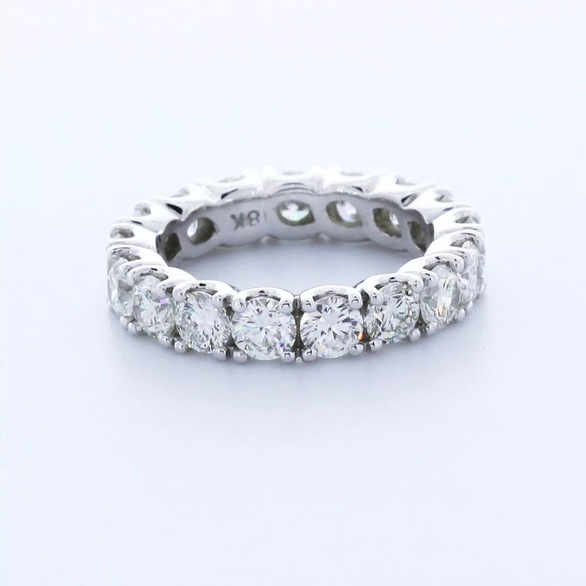 18K Gold Eternity Wedding Ring Classic 3.50 Carat Round Lab-Grown Diamond E VVS2