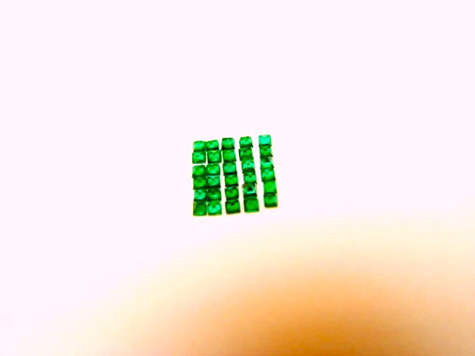 Natural Square Zambian Emerald 0.49 Ct Tol 30 Pieces lot, 1.3 MM Matched