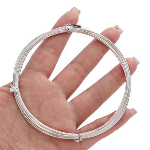 BEADIA Plated Wire 5 Meters Bead Cord for Bracelet Necklace Charm 0.8mm Silver