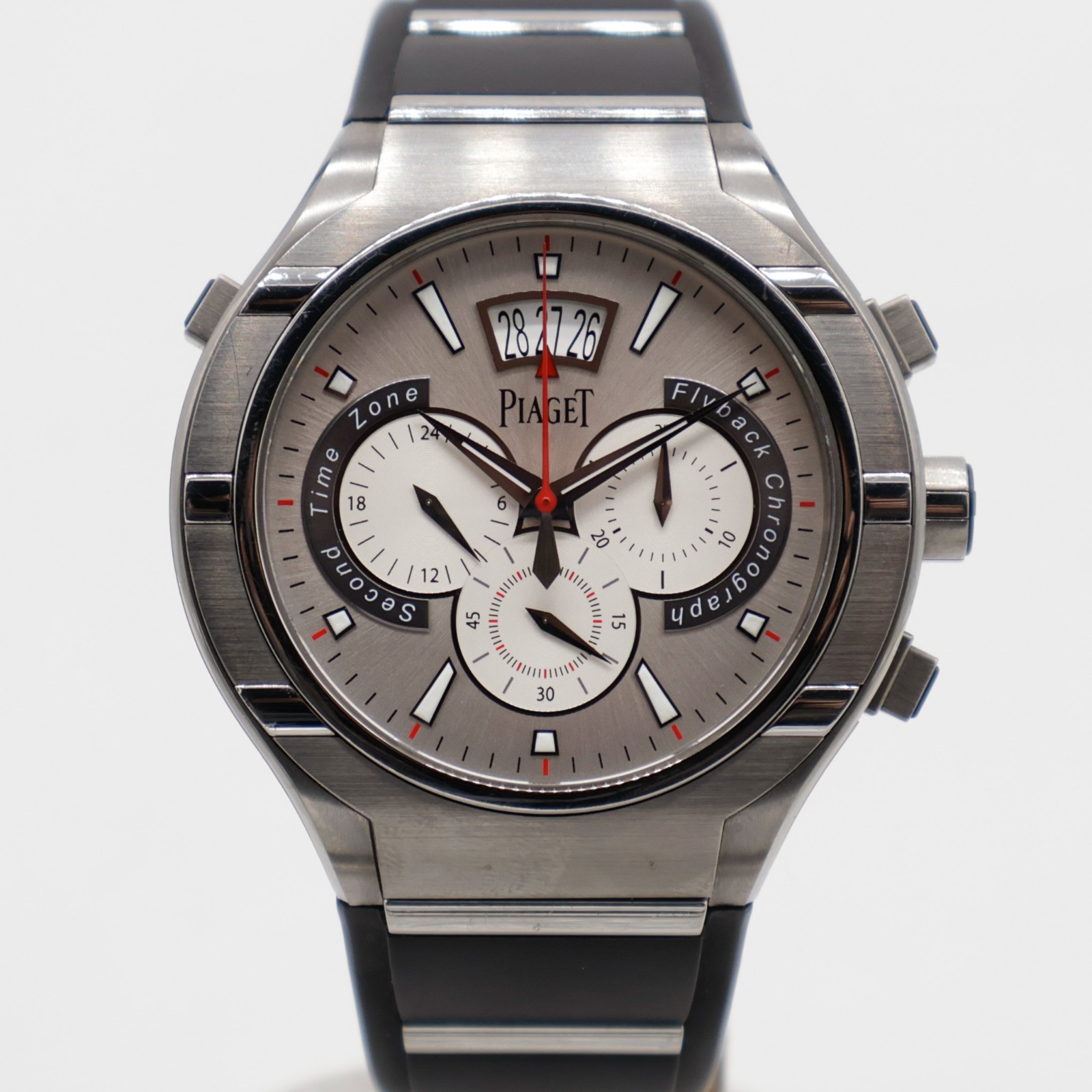 Piaget Polo Flyback GMT Chronograph 45mm Silver Dial Titanium P10534 G0A34001
