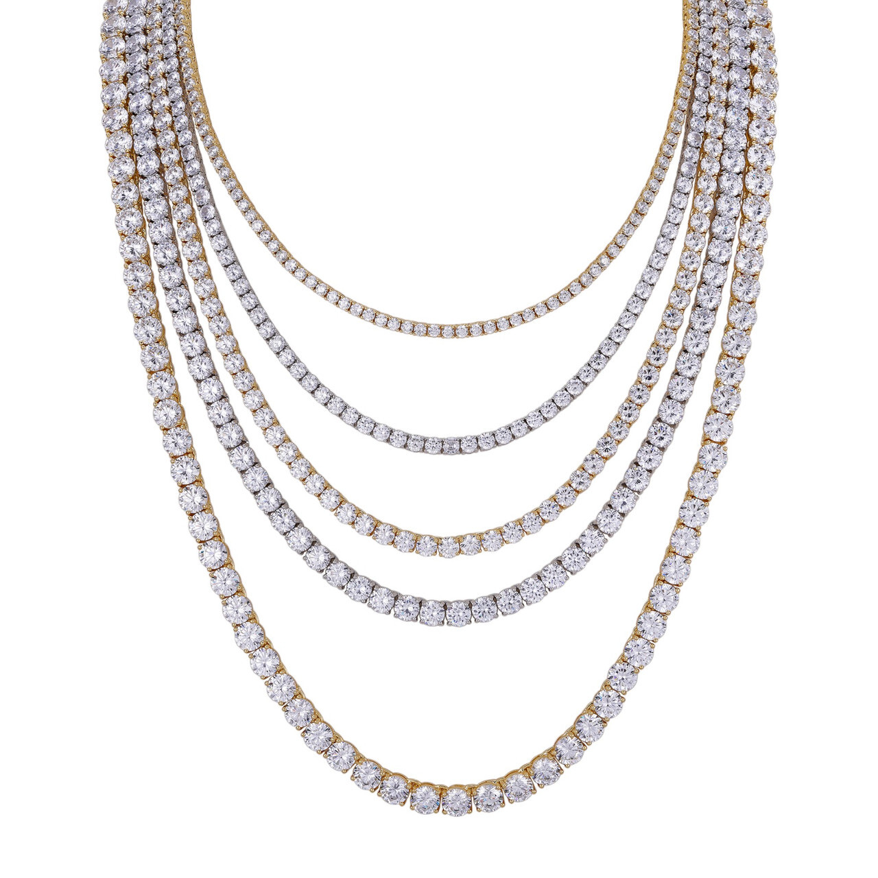 Tennis Chain Real SOLID 925 Sterling Silver CZ ICED Necklace Chain Hip Hop