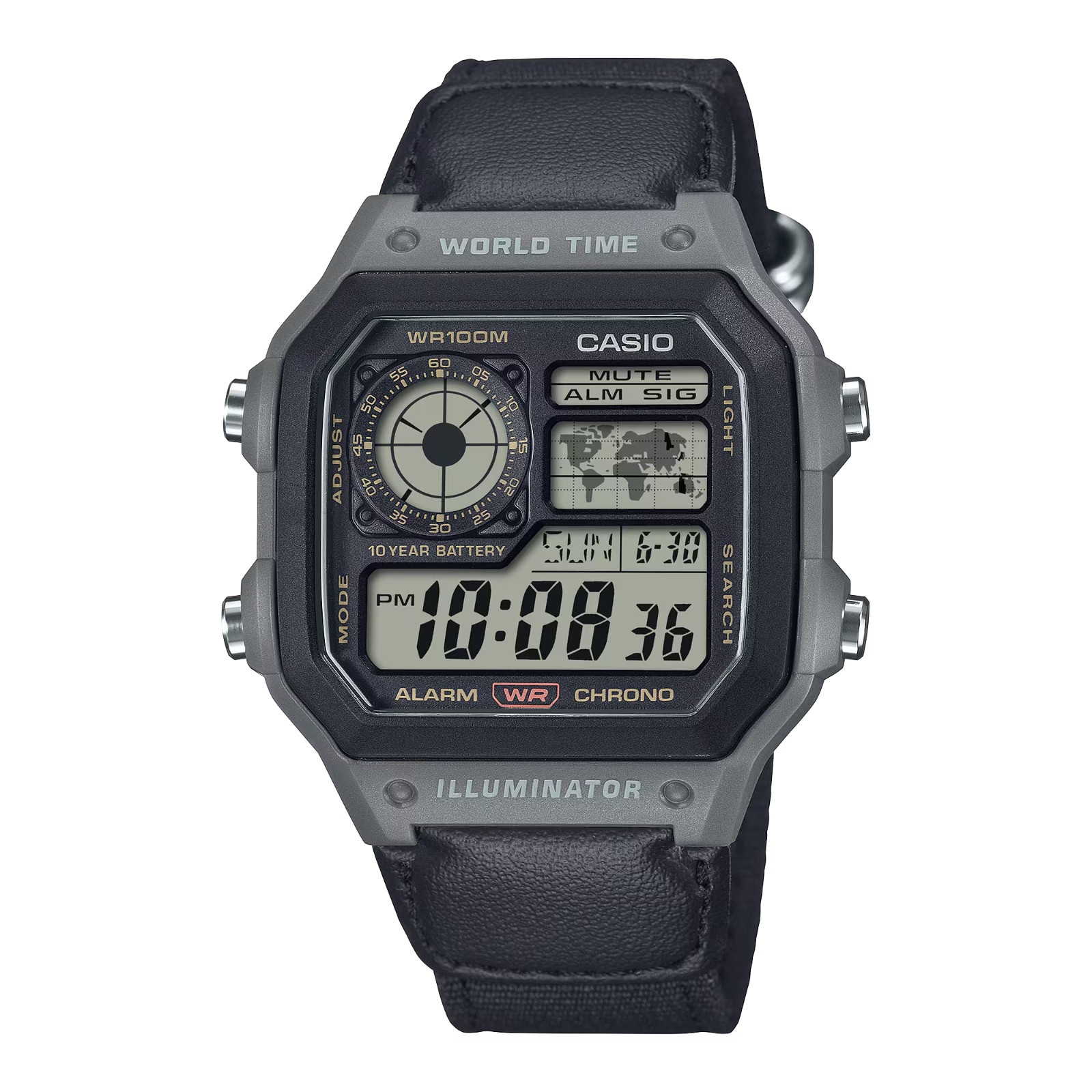 Casio AE1200WHUB-8AV, World Time Watch, Chronograph, 5 Alarms, 10 Year Battery