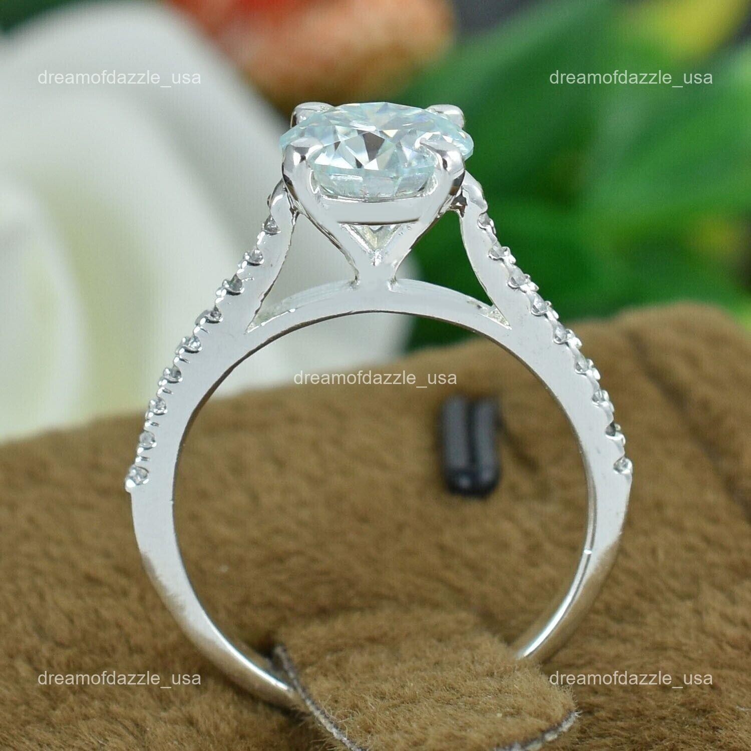 Diamond Resilient Lady Solitaire with Accents Sister Ring Jewelry 14K White Gold