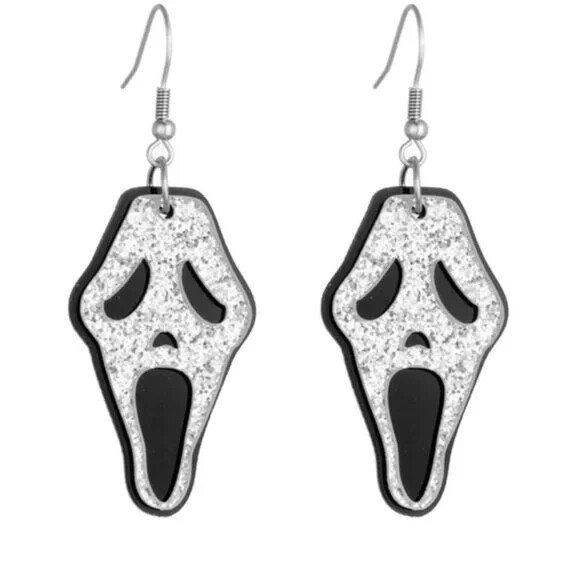 Horror Movie Themed Halloween Goth Emo Hanging Fashion Earrings Lot Of 4