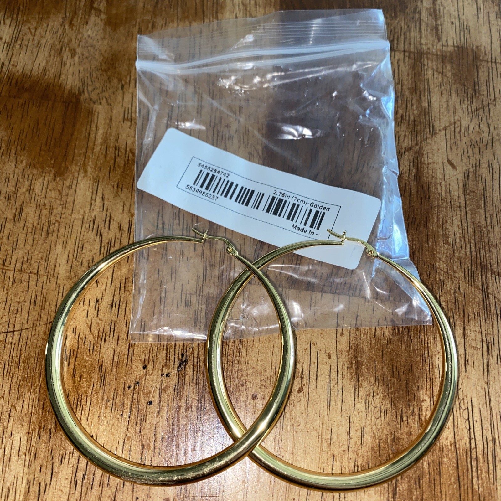 2.76in gold plated s925 sterling silver hoop earings womans