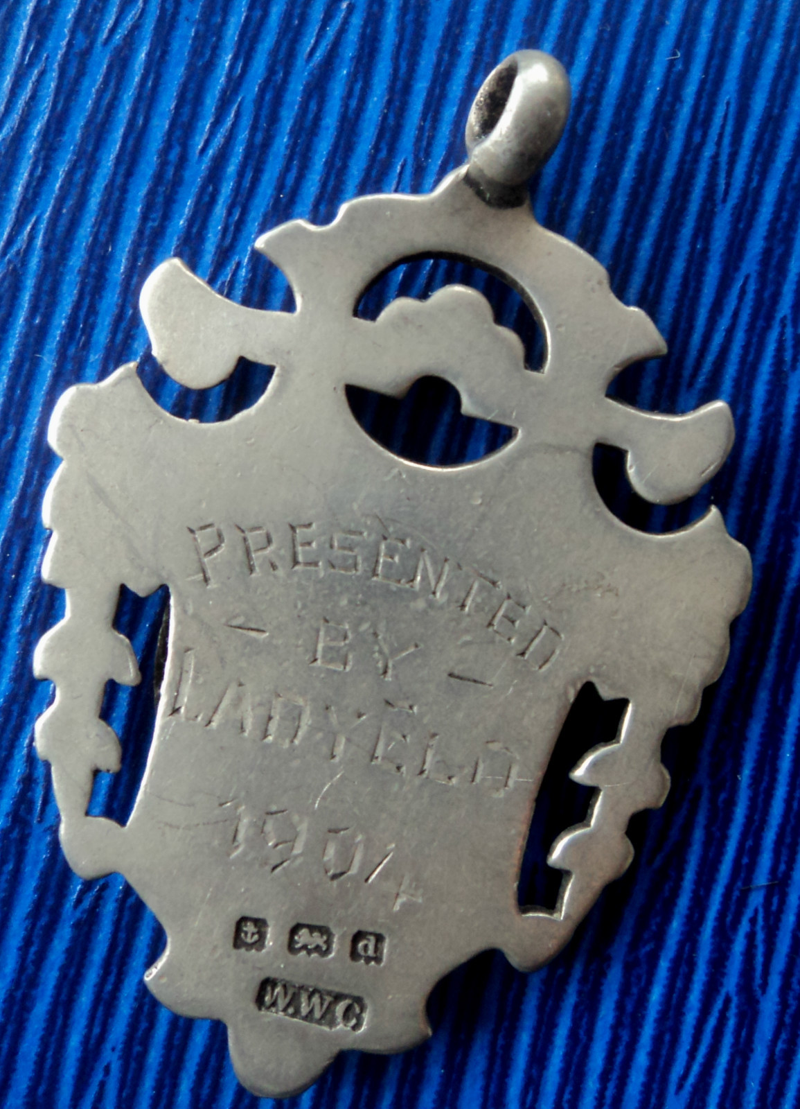 EARLY Silver Football Medal / Watch Fob / Pendant 1903 – presented by Lady Elo