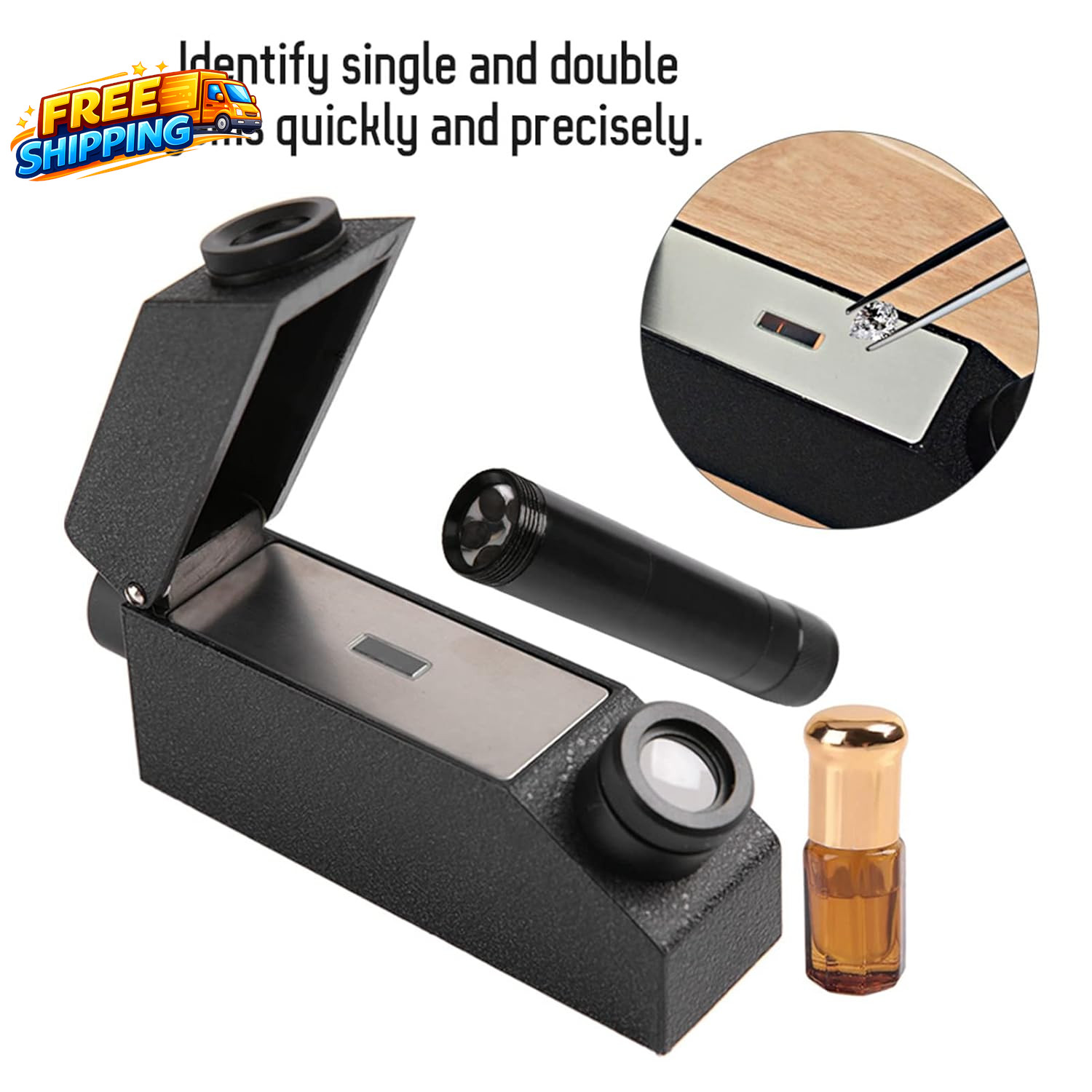 RHG181 Diamond Tester 1.30-1.81 Jewelry Refractometer Portable Gem Tester
