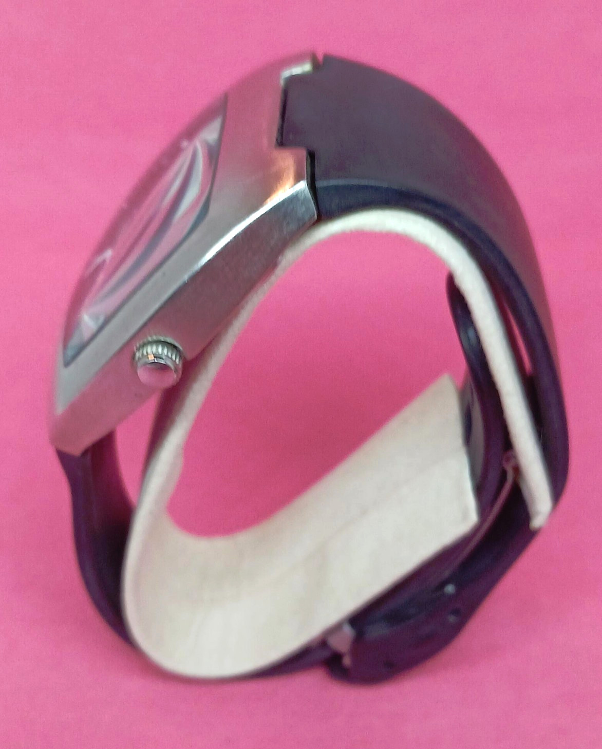 Dakkar Noir Mens Watch – Rubber/Stainless Steel Band – NEW Battery – Works Great