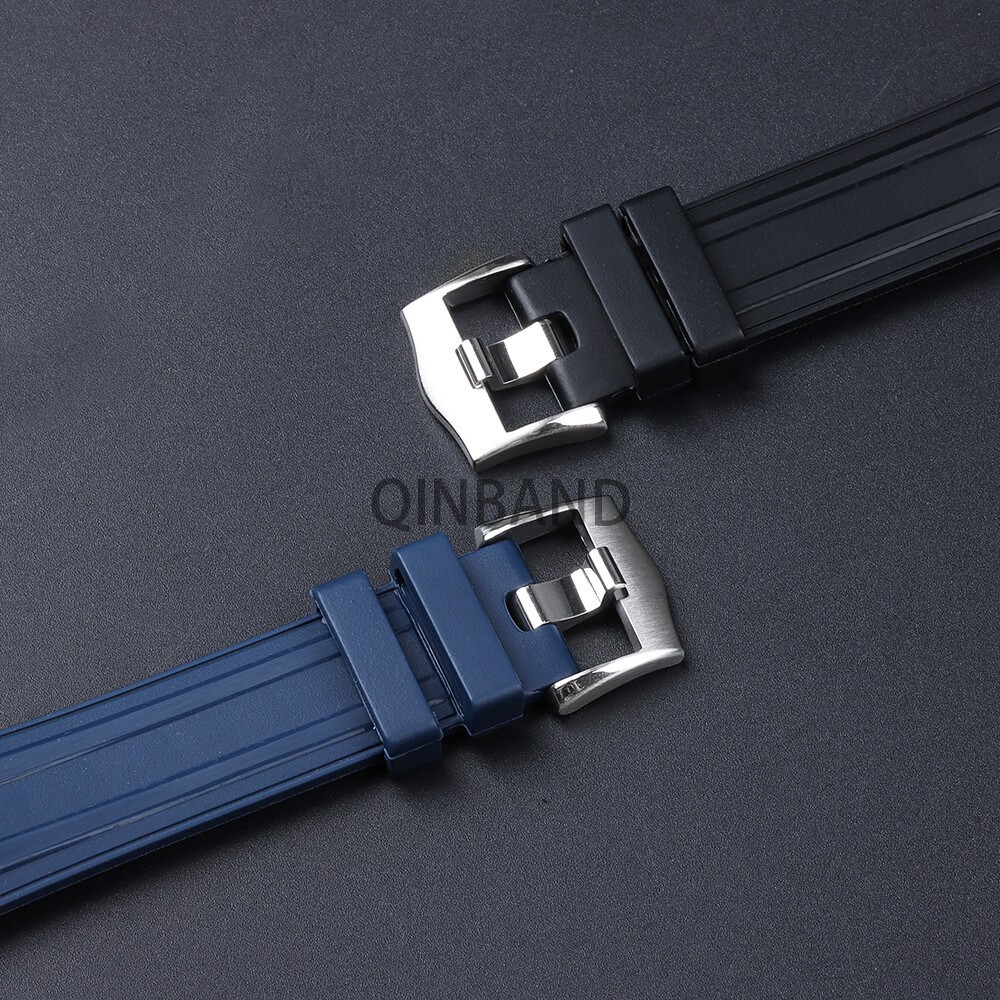 Curved End 20mm Rubber Strap for Omega Seamaster 300 Replacement watch strap