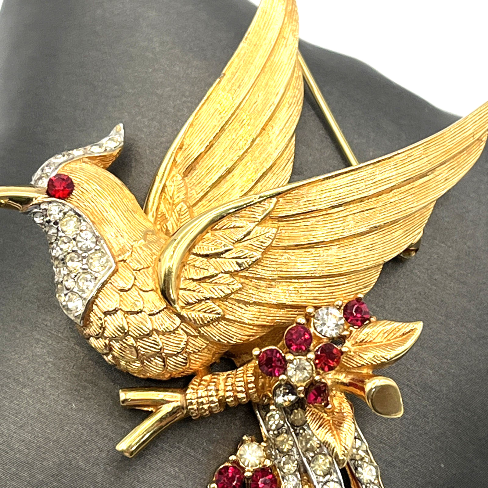 Vintage Marcel Boucher Brooch Bird of Paradise Brooch Gold Tone Plated 4″