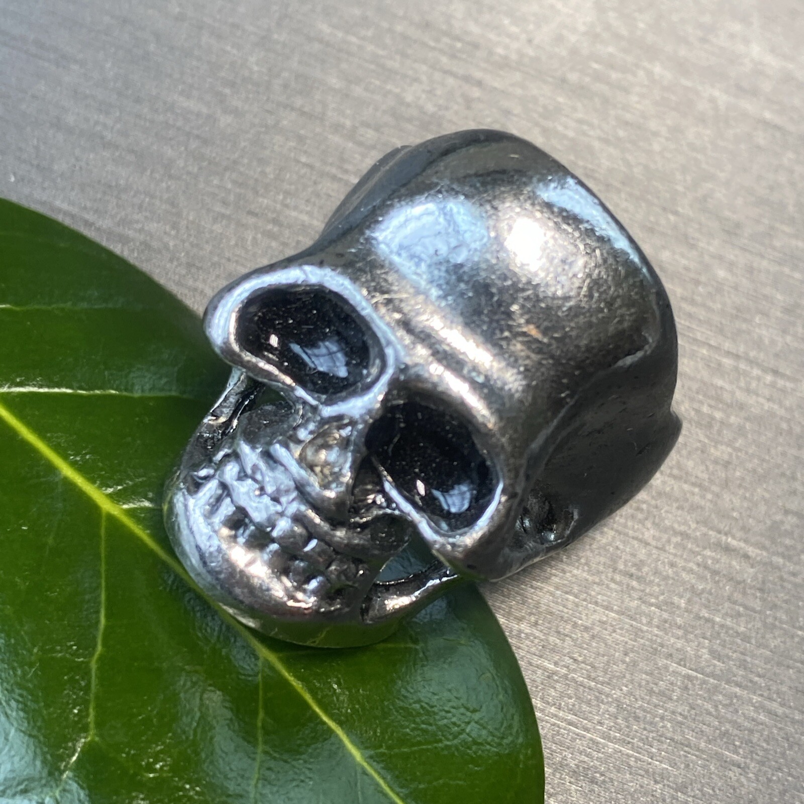 Vintage Mens Skull Ring Estate Jewelry Pre-Owned Size 11 Macabre