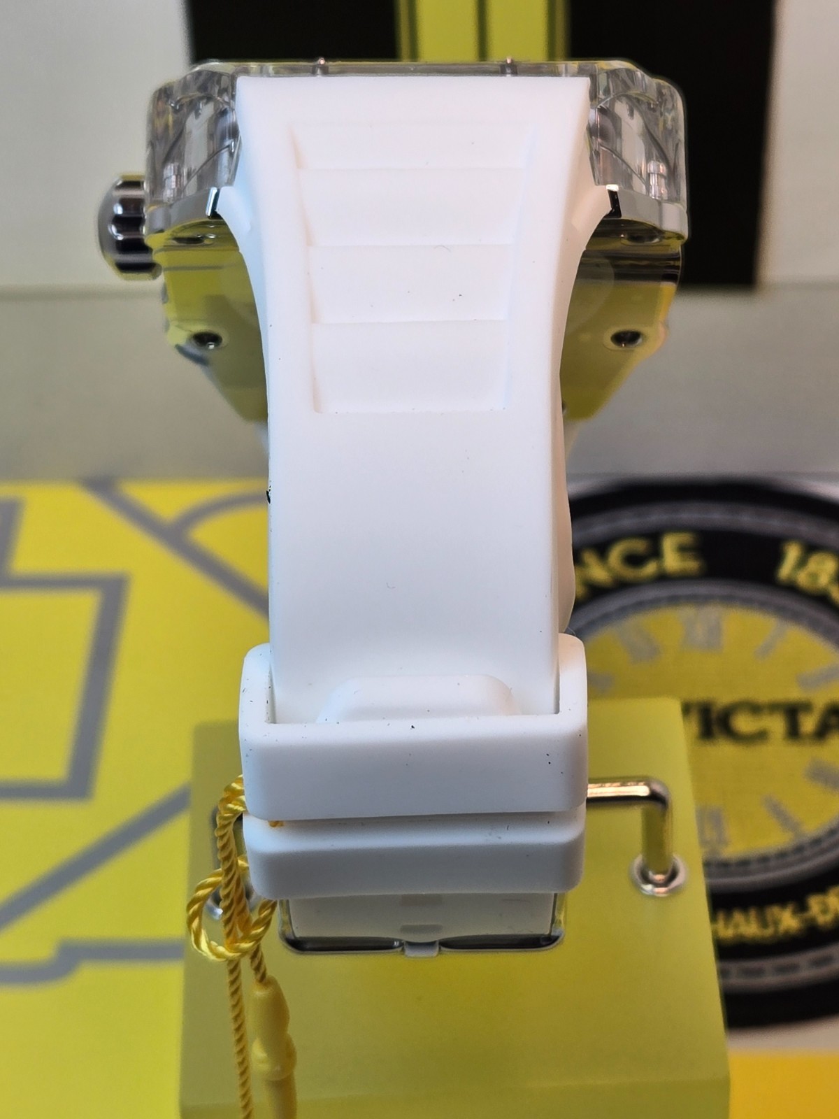 Invicta Racing Cyclone Men’s Watch 48.5 mm Smoke Gray /White Silicone Band- NEW!