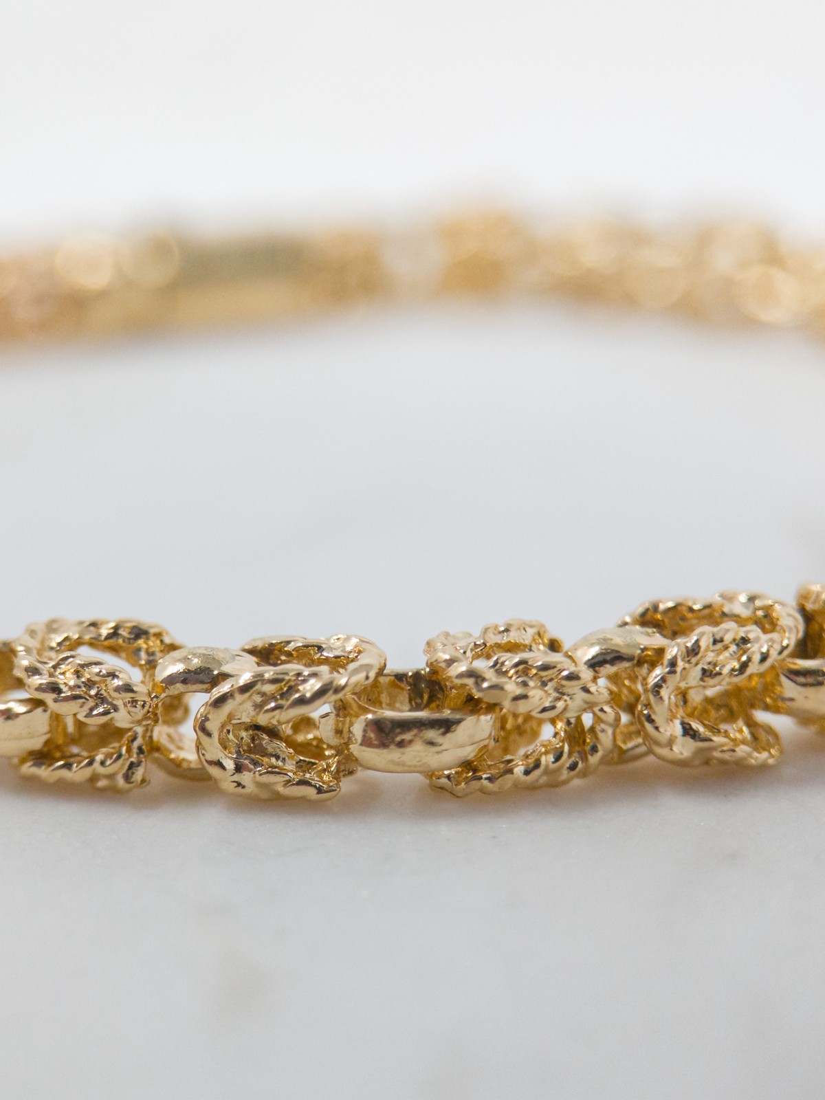 14K Byzantine Style Gold Bracelet 7″ 14.9g Classic Link
