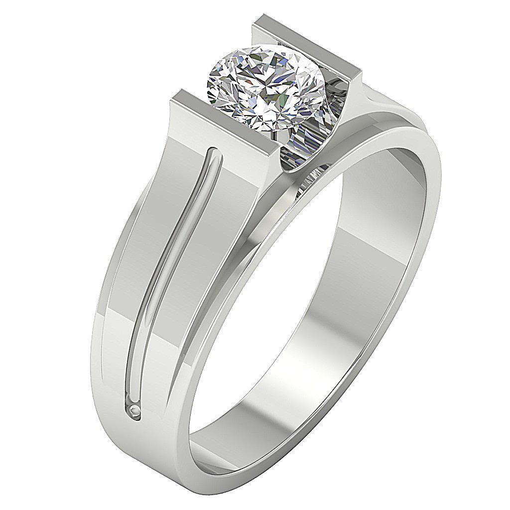 Lab Grown Genuine Diamond VS1 F 0.80 Carat Men’s Engagement Ring 14K Rose Gold