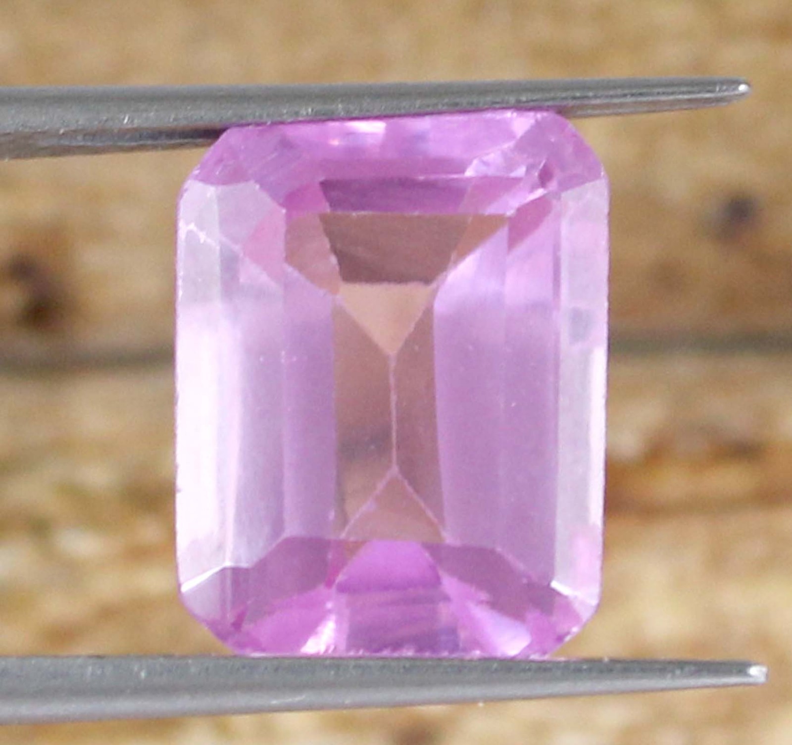 AGI Certified Mogok Pink Ruby 9.65 Ct Natural Emerald Cut Gemstone