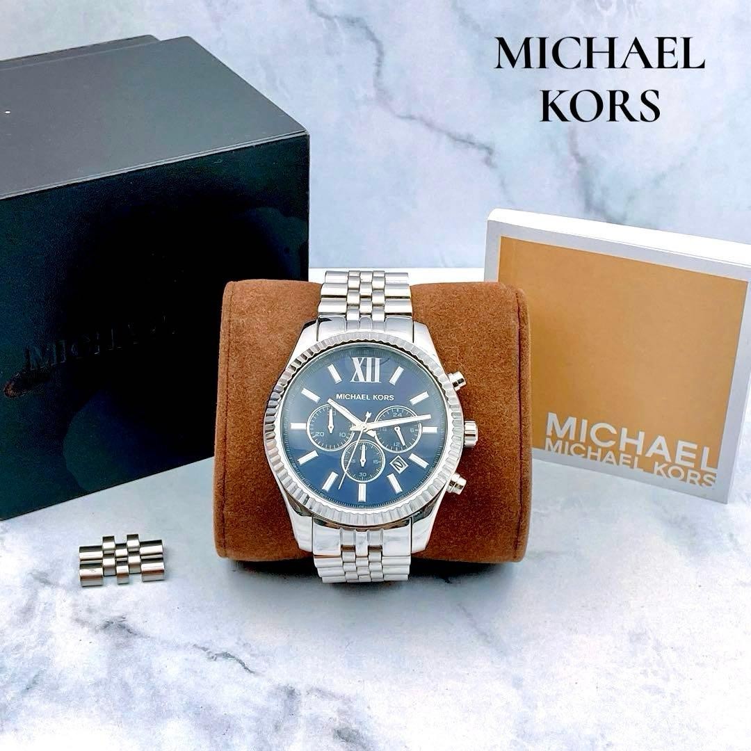 Michael Kors Men’s Chronograph Watch MK8280 (Navy Blue) with Box