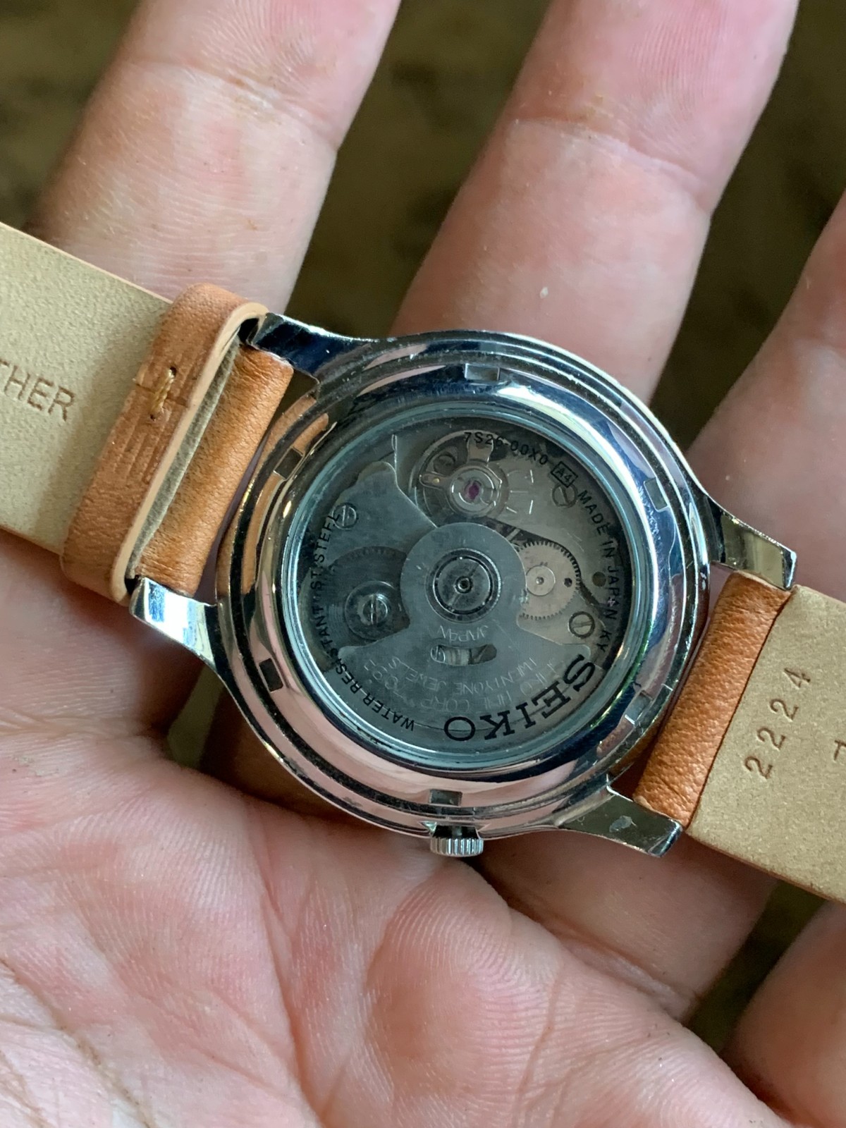 Vintage Seiko 5 Orange Military Dial Day/Date Men’s Wrist watch