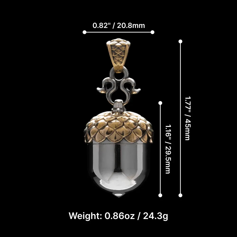 Acorn Capsule Pendant Necklace for Men,Pet Ashes Urn Holder Keepsakes Jewelry
