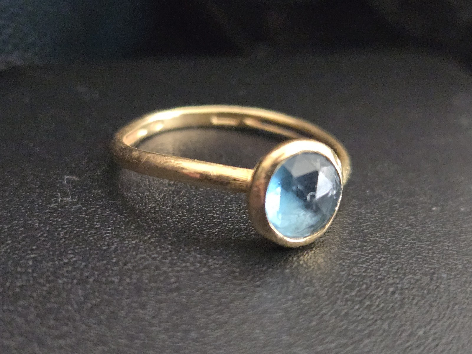 $1610 Marco Bicego Jaipur blue topaz 18k solid yellow gold ring rose cut size6.5