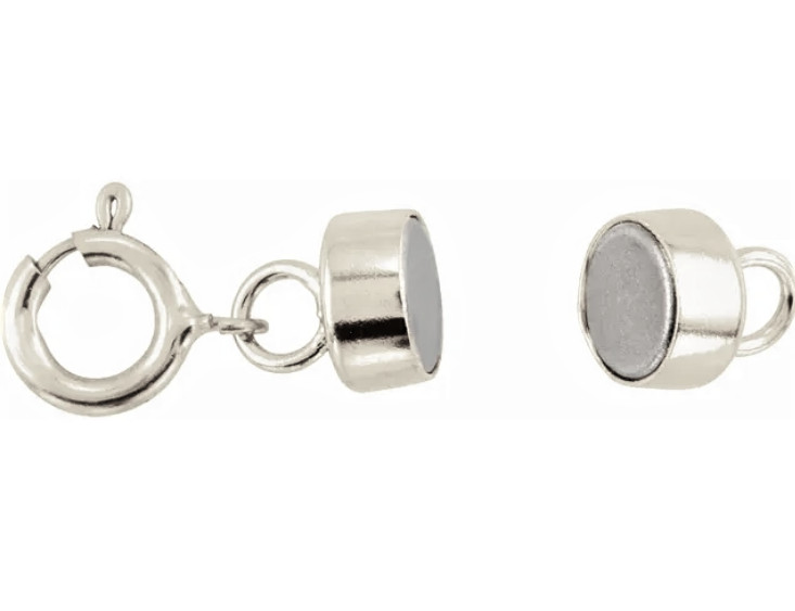 1 each 14k 4.5mm MAGNETIC CLASP WHITE & YELLOW Gold spring ring 1/2″ Extender US