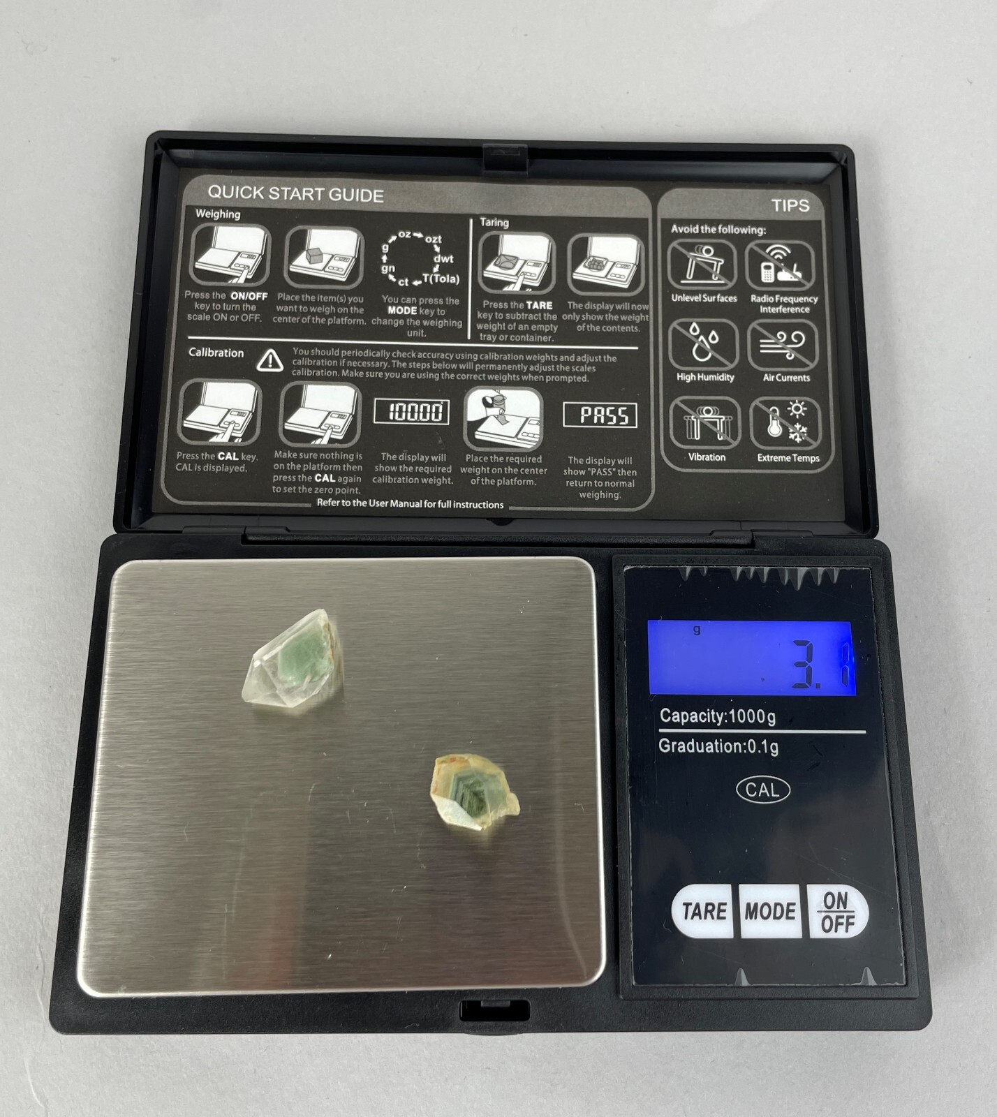 NATURAL UNTREATED 15.5 Carat green clear Quartz Mined in MONTANA USA