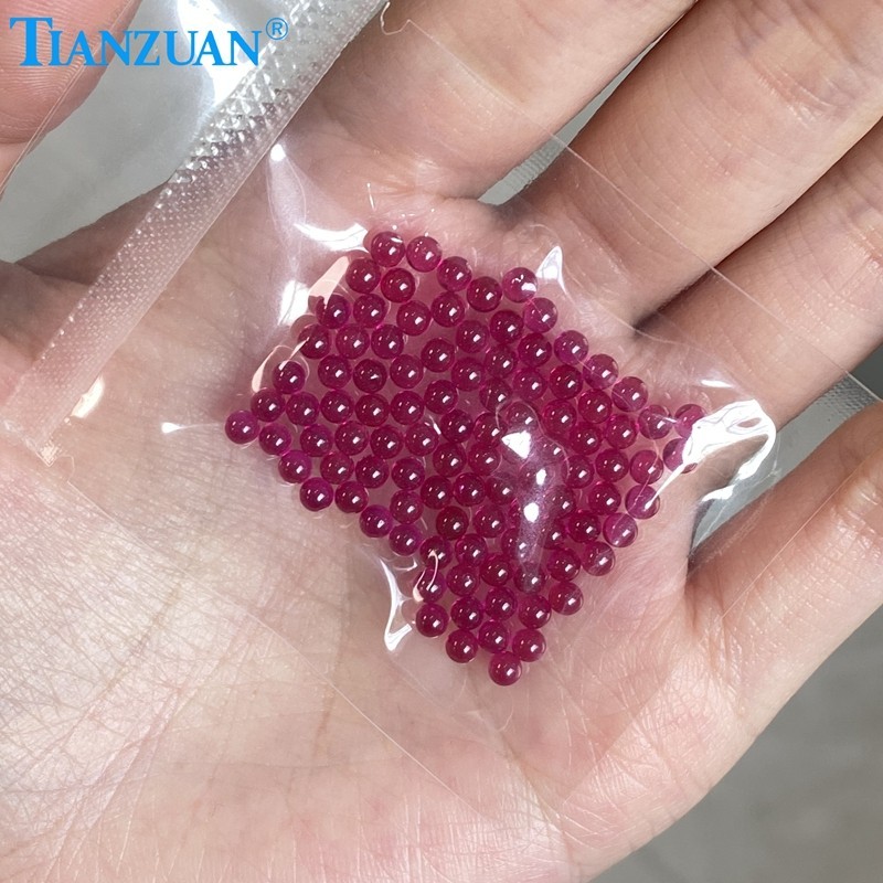 Lab-Crown Round Ruby Ball Gemstones | Multi-Size Loose Beads for Jewelry Making