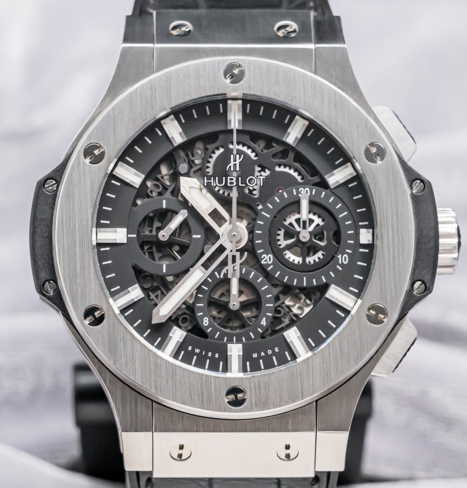 Hublot Aero Bang Big Bang 44 Steel $17K MSRP Papers SERVICED 311.SX.1170.GR