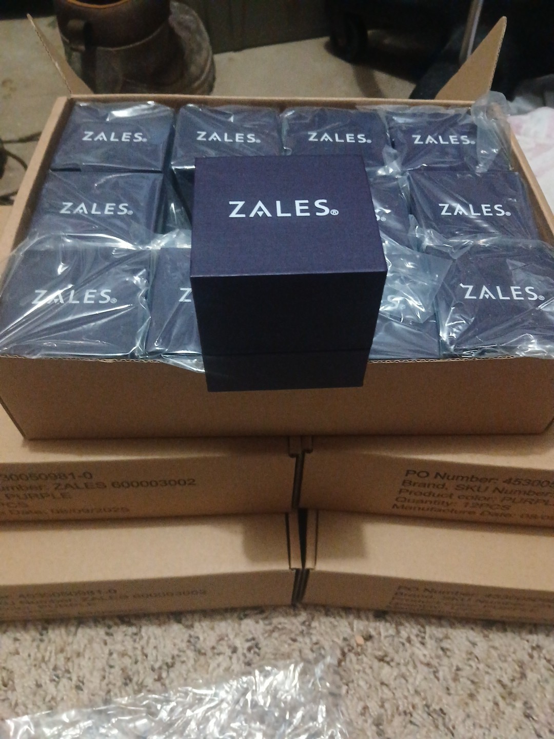 Zales Purple Jewelry Presentation Clamshell Box – Earrings/Ring