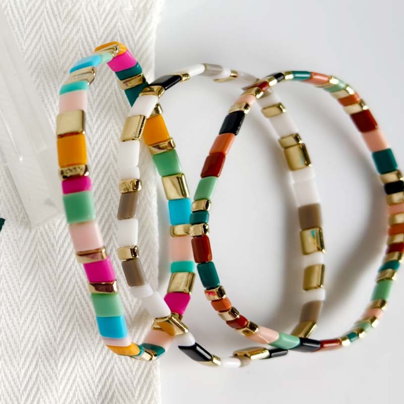 3pcs Jcrew Boho Beads Stretch Bracelet Chic Women Party Vacation Jewelry Gift