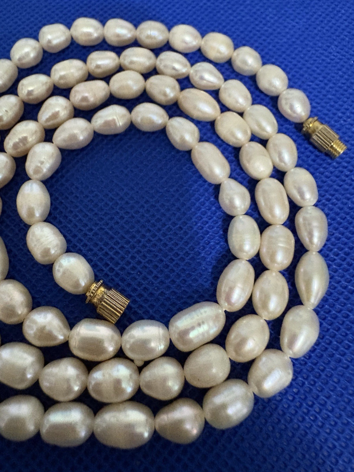 B15/ Genuine Natural Baroque/Freshwater 28” Pearl Necklace- Approx. 8x5mm Pearls