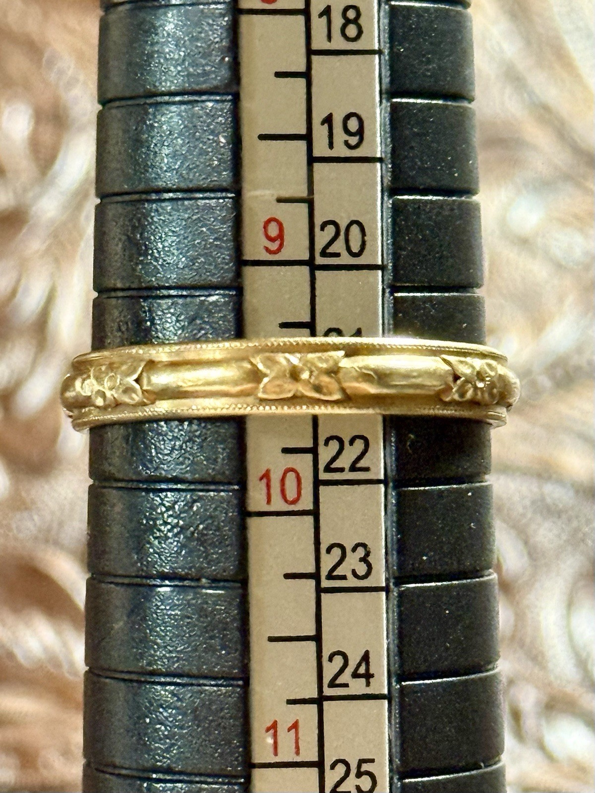 Vtg Art Deco 14k Yellow Gold Art Carved Orange Blossom Wedding Ring 9 1/2 3.24g