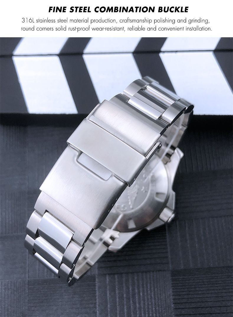 21 19 22mm Steel Bracelet Watch Band Oyster Strap Fits Longines HydroConquest