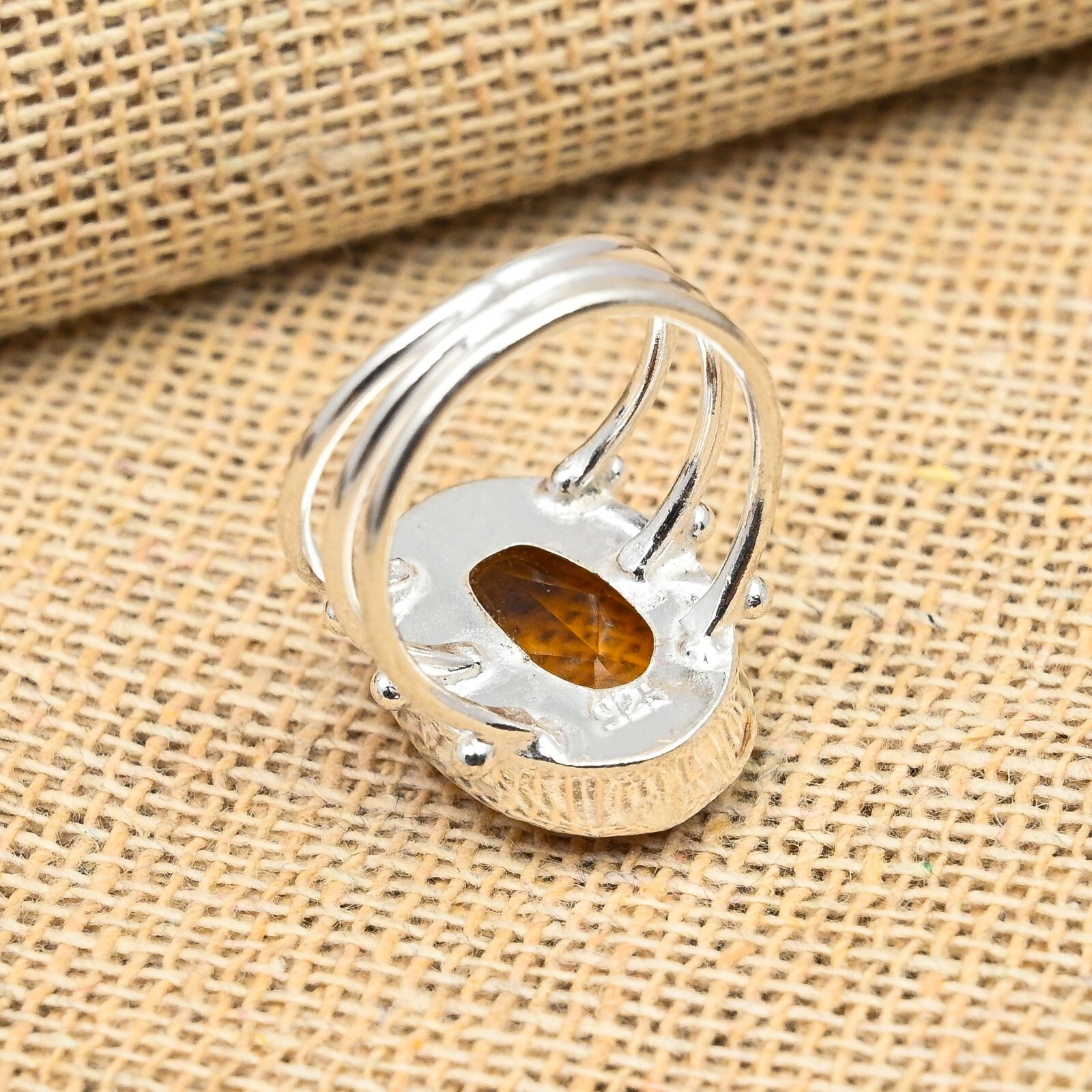 Honey Topaz Gemstone Handmade 925 Sterling Silver Ring Jewelry