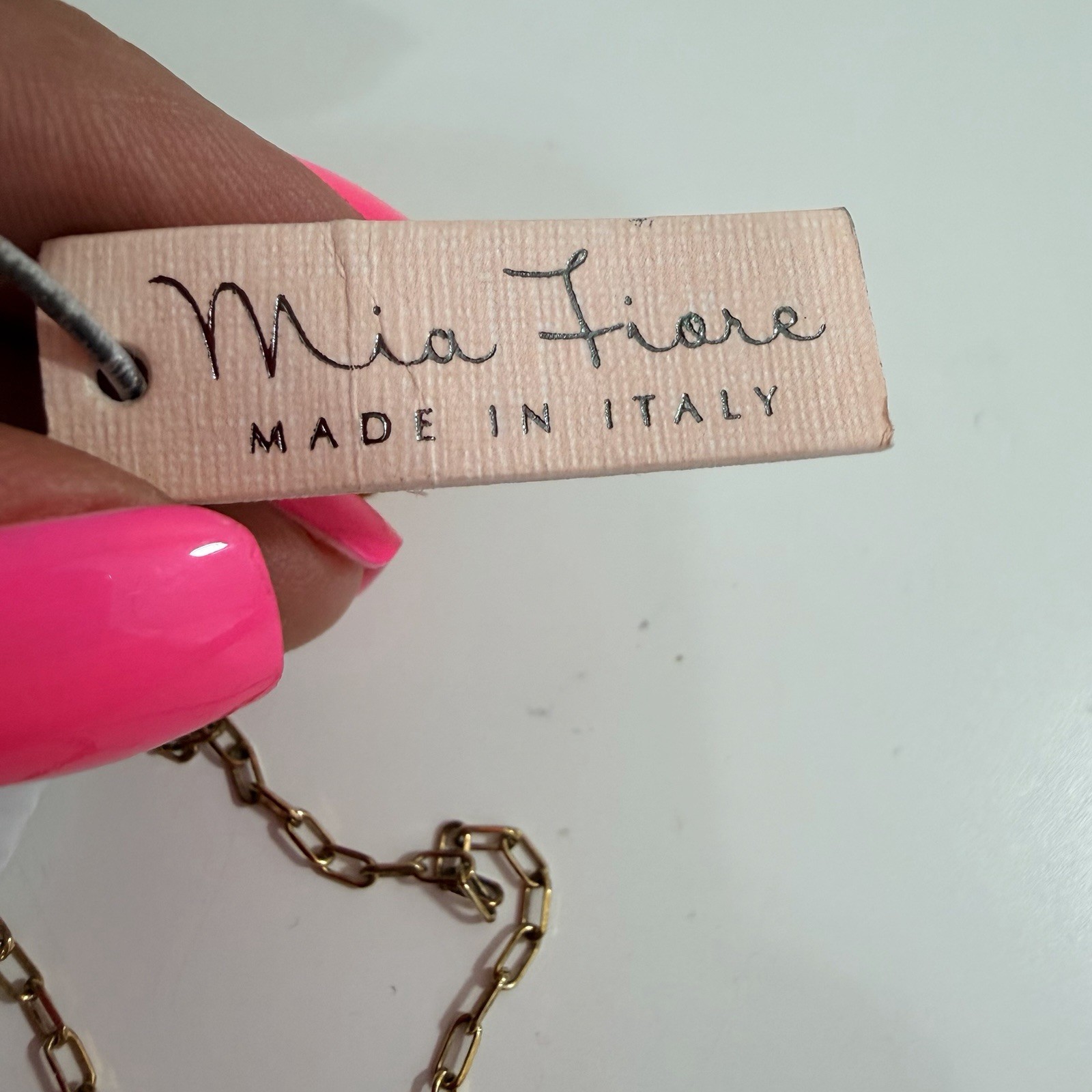 Mia Fiore Made In Italy Crescent Moon W/Stars Pendant 18KT Gold Plated Necklace